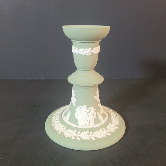 Wedgwood Accents Vintage Wedgwood Jasperware Green Candle Stick